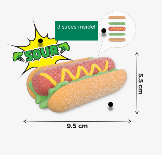 Bomboane uriașe de tip hotdog