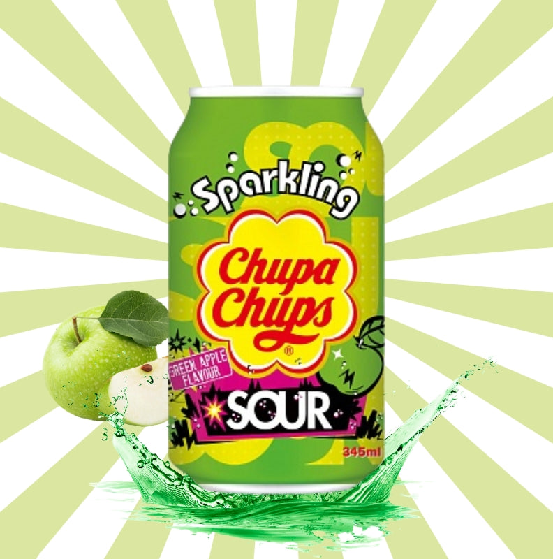 Chupa Chups Sparkling Sour Apple savanyú almás üdítő 345ml