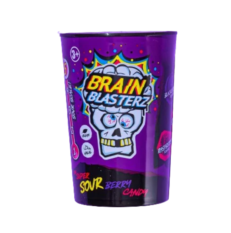 Brain Blasterz Bomboane Super Sour Berry - Bomboane acrișoare de afine 48g