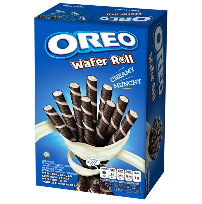 Rulouri de napolitană cu vanilie Oreo 54g