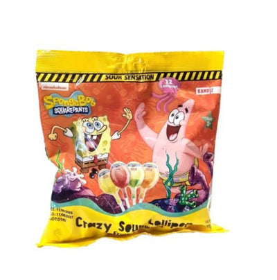 Crazy Sour Lollipop - Savanyú nyalókák 120g - Spongyabob