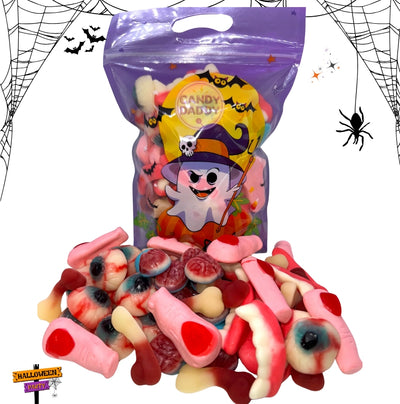 Horror Halloween Gumicukor Mix 500g - Halloween Party csomagolásban,lila