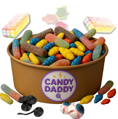 Candy Bowl Pick N Mix gumicukrokhoz -papír tál fedővel ÜRES!