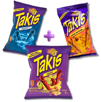 Takis tortilla chips 3 darabos válogatás 290g Blue Heat - Fuego Hot -Volcano cheese
