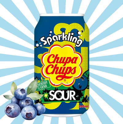 Chupa Chups Sparkling Sour Blueberry - Băutură de merișoare acre 345ml