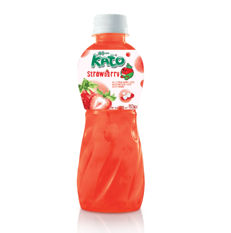 Băutură de căpșuni Kato cu bucăți de jeleu 320ml