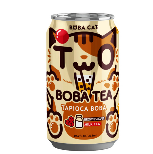 Boba Cat ceai cu bule de zahăr brun și nuci 315ml