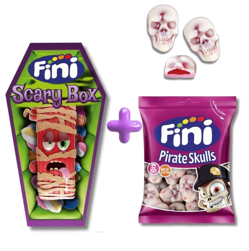 Fini Halloween Scary box - Töltött kalózkoponya duó pack