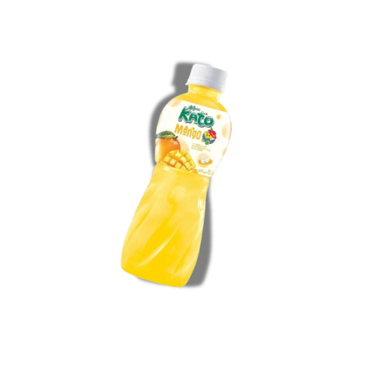 Bautura aromata Kato Mango cu bucati de jeleu de mango 320ml