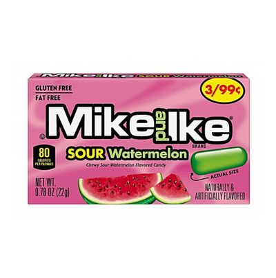 Mike and Ike Sour Watermelon 22g savanyú dinnyés gumicukor