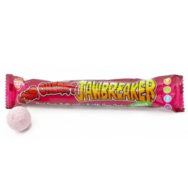 Zed Candy Jawbreaker Sour Cherry savanyú cseresznyés "állkapocstörő" cukorka 50g