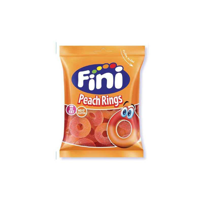 Savanyú barack karika gumicukor gluténmentes Fini Peach Ring 75g Halal