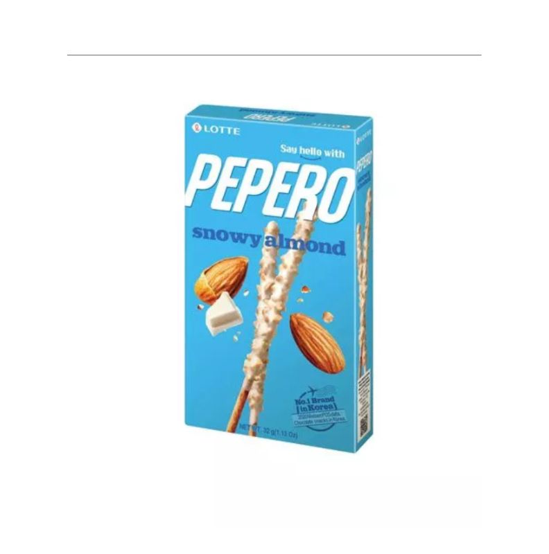 Pepero Snowy Almond fehércsokis mandulás ropi 32g