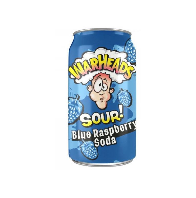 Warheads Blue Raspberry Soda - Kék Málna üdítő extra savanyú 330ml