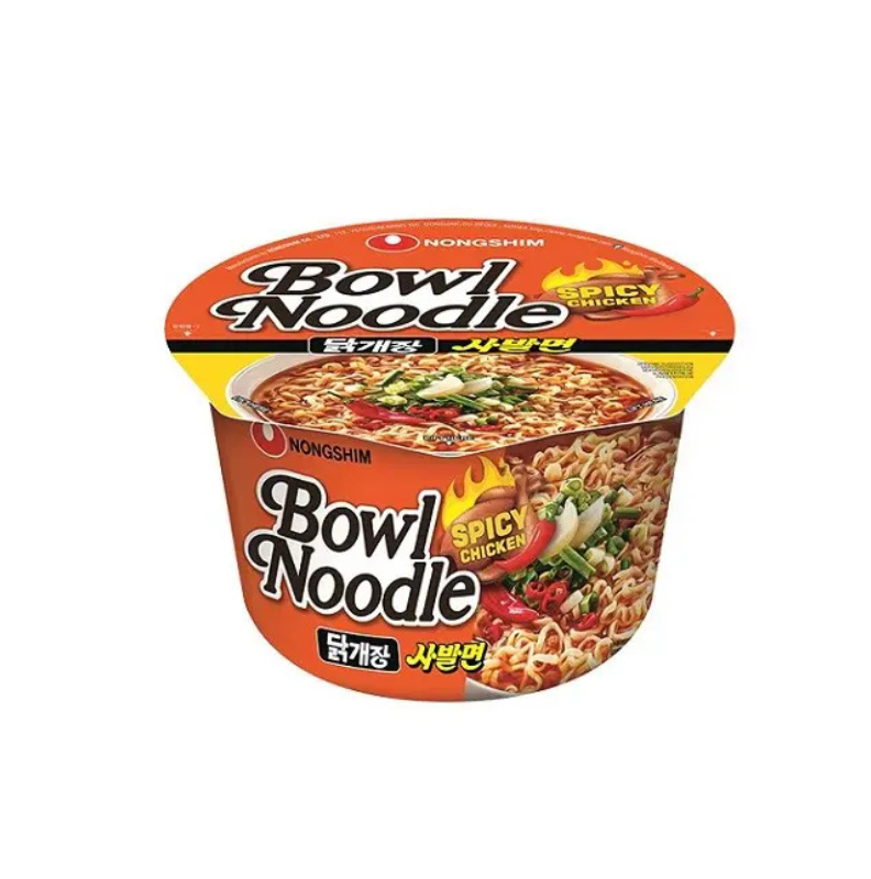 Nongshim Bowl Supă de tăiței cu aromă de pui picant într-un castron 100g