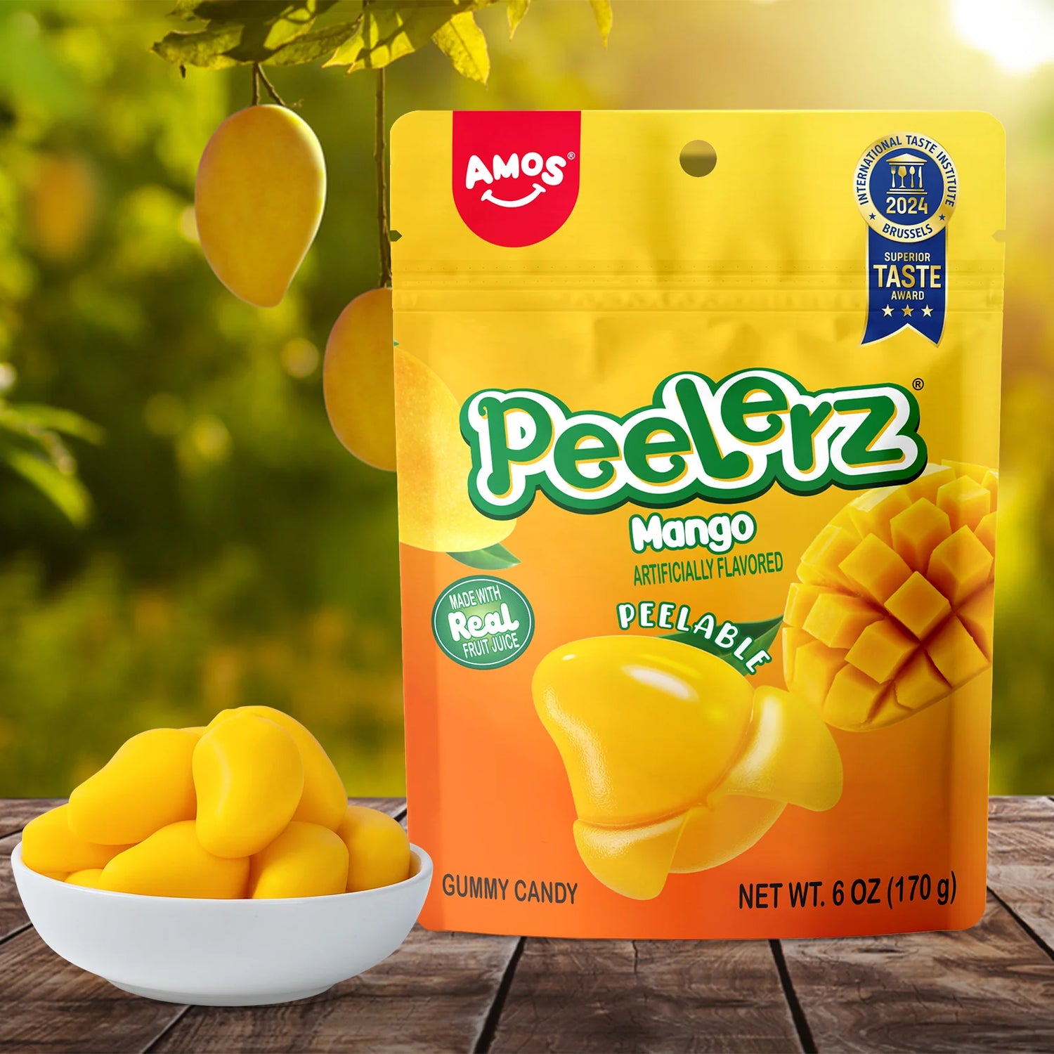 Amos Mango hámozható gumicukor 65g