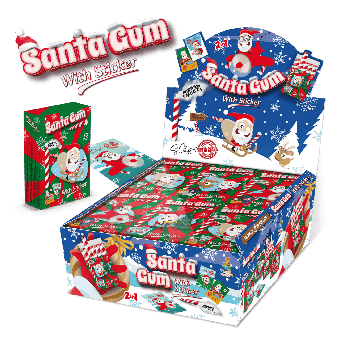 Mikulás Cigirágó Santa gum matricával 35g