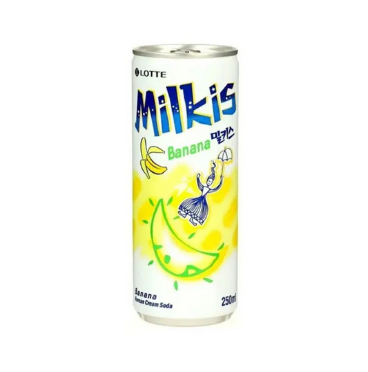Lotte Milkis Soft Drink Banana banán ízű tejes szénsavas ital 250ml - 🍭CandyDaddy🍬