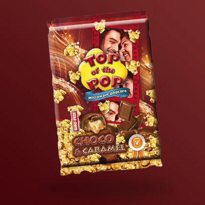 Top Of The Pop Microwave Popcorn csoki és karamell ízű popcorn 100g