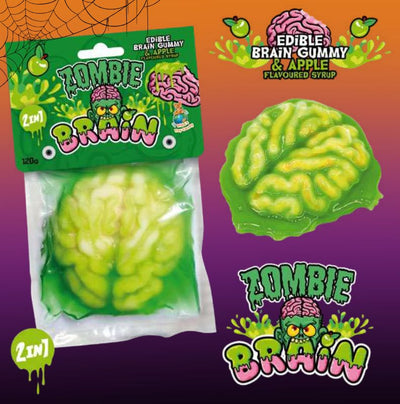 Zombie Brain Halloween 120g - ehető agy formájú gumicukor cukorsziruppal