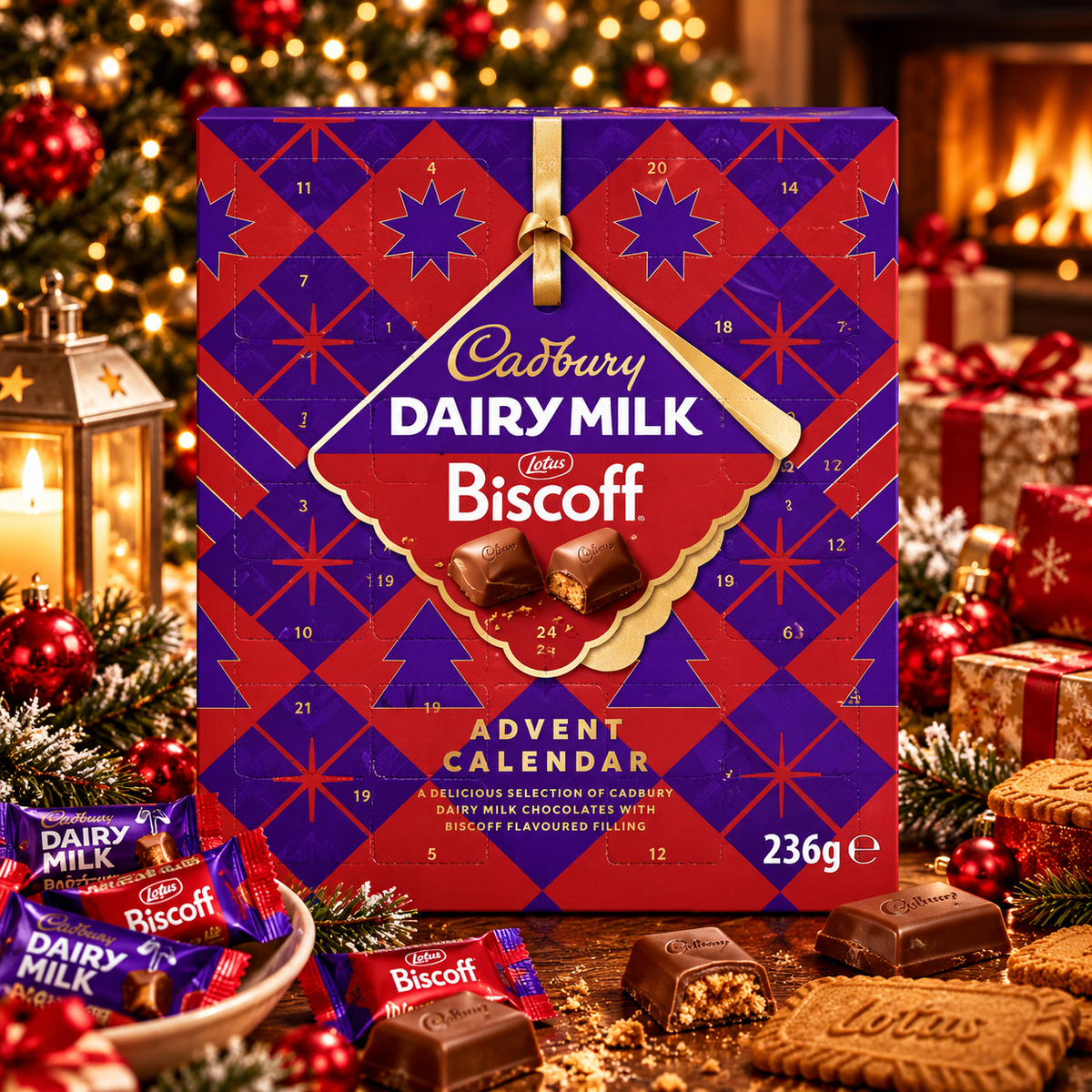 Cadbury Dairy Milk Biscoff kekszes csokis adventi naptár 236g
