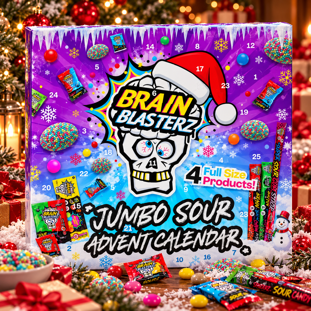 Extrém Savanyú óriás adventi kalendárium - Brain Blasterz Jumbo adventi naptár 306g