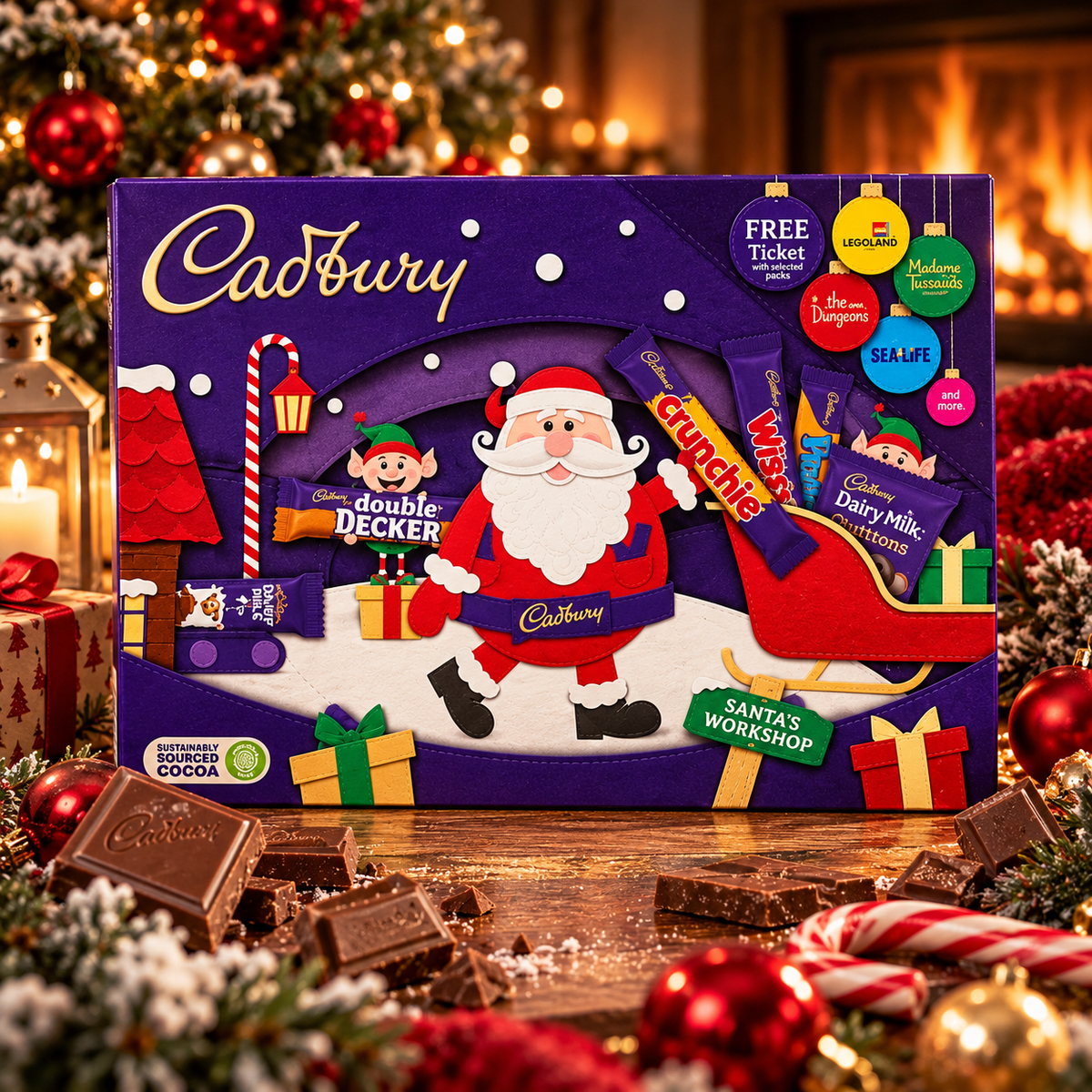 Angol csokoládé válogatás Mikulás kiadás - Cadbury Medium Santa Selection Box 125g