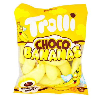 Csokoládéval töltött banán pillecukor 150g Trolli