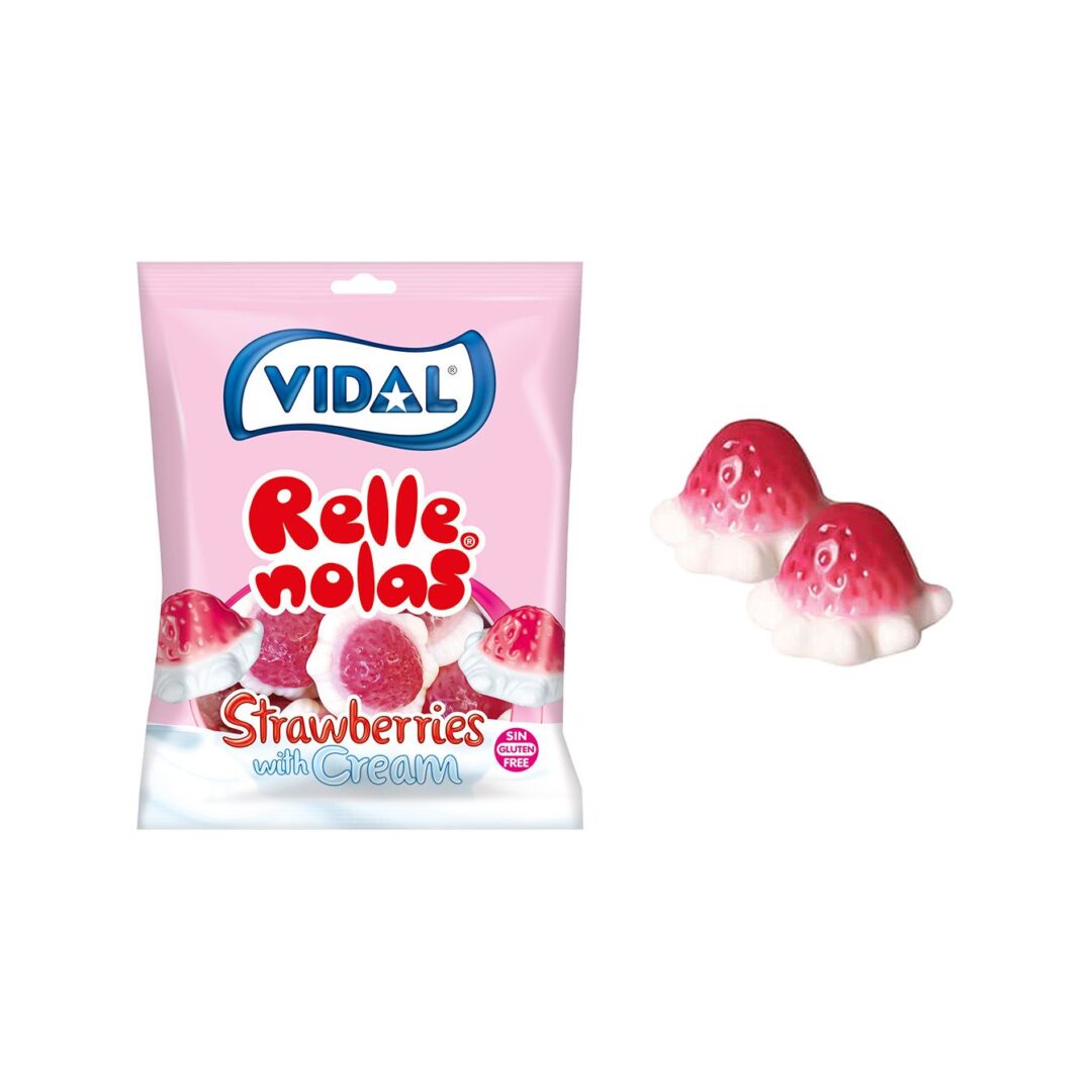Eper krém gumicukor - Vidal strawberry with cream 85g