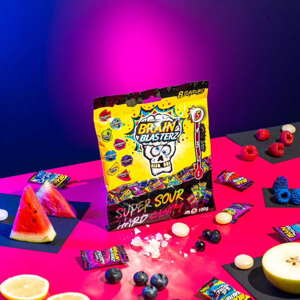 Brain Blasterz Super Sour Hard Candy Level 5 Sour 100g - Extra savanyú cukorkák