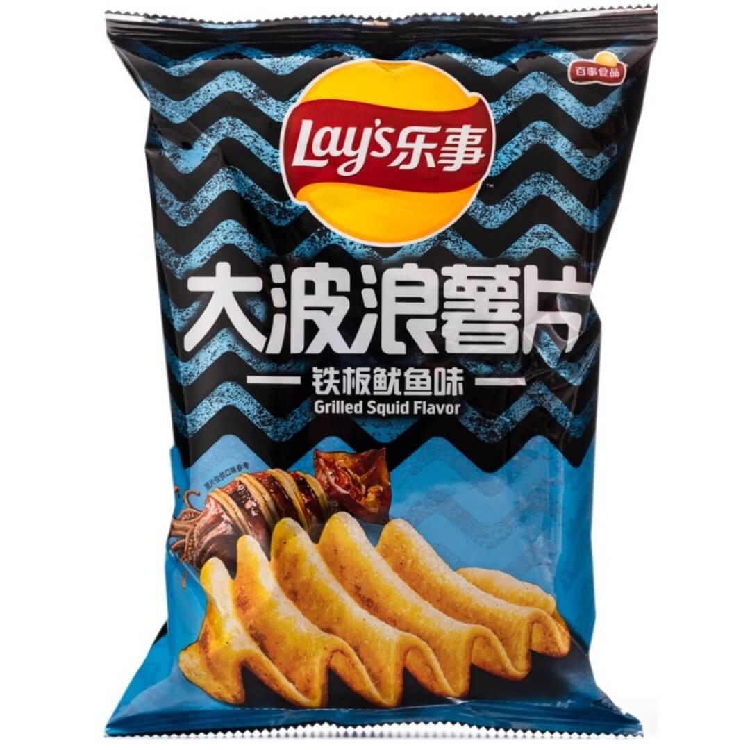 Lay's Deep Ridged Squid 70g Grillezett tintahalas chips