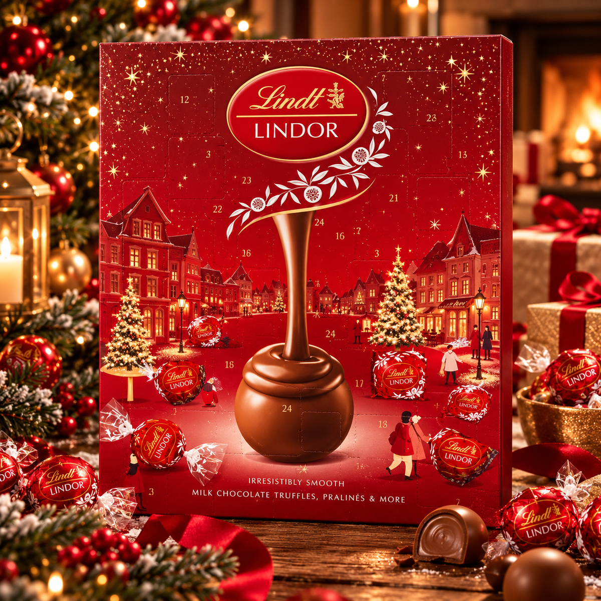 Lindt Lindor csokoládés adventi kalendárium 235g