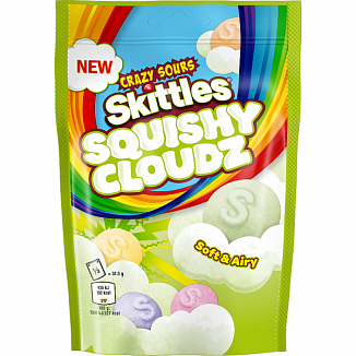 Skittles Squishy Cloudz Crazy Sours savanyú cukorkák 94g