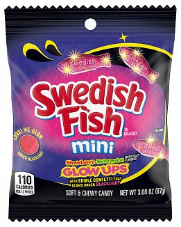 Swedish Fish Mini Glow Ups világítós gumicukor 87g