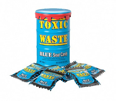Toxic Waste Sour Candy Drum Blue  Savanyú cukorkás hordó kék 42g