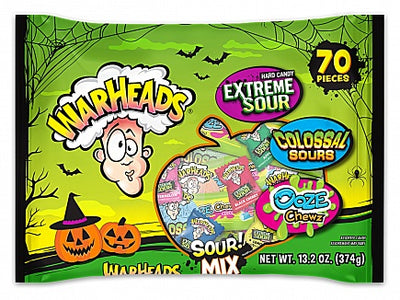 Warheads Sour Halloween Mix Limitált extra savanyú 70 db-os óriás cukorkaválogatás 374g